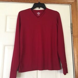 Red athletic long sleeve tee dri power, Russell athletic